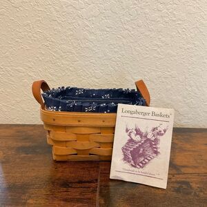 Vintage Longaburger Small Handwoven Cottage Core Leather Handle Tea Basket 1996